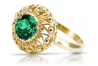 14k žluté zlato Smaragd  Vintage craft vrc059y